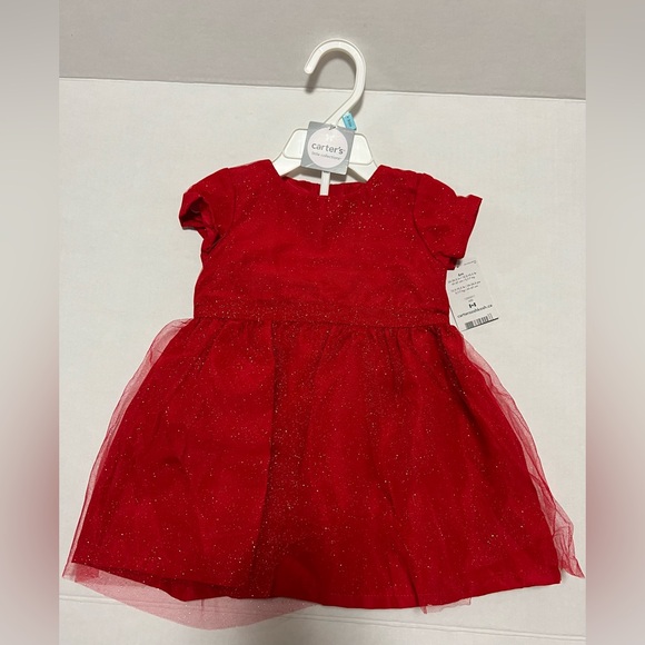 🆕CARTER’S - 6M - NWT - INFANT GIRLS RED HOLIDAY DRESS - Picture 2 of 5